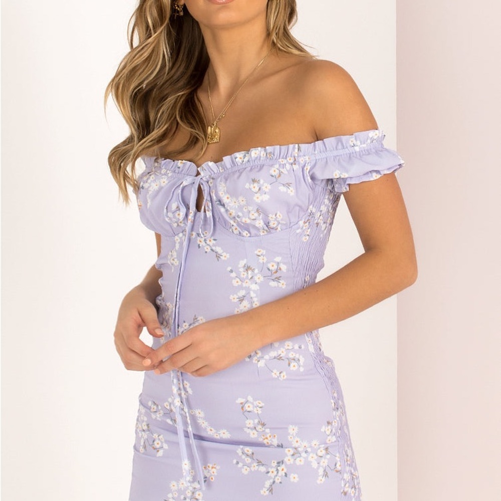 Zaful Off-Shoulder Lavender Dress